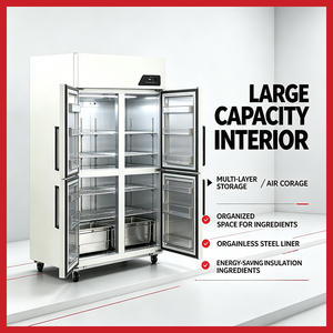 Congélateur vertical haute performance à 4 portes en acier inoxydable pour la conservation des aliments dans les restaurants nord-américains - Product Image 5