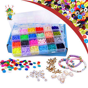2025 Factory Wholesale Soft Ceramic Polymer <b>Clay</b> <b>Beads</b> Kid Diy Flat Round Coloured <b>Clay</b> <b>Beads</b> for Jewelry Bracelet Making <b>Kit</b> - Product Image 3