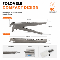 Pince de levage pliable populaire en titane ultraléger pour assiettes, poêles et casseroles, outil de cuisine d'extérieur pour camping