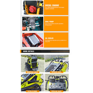 Moins cher EPA EURO5 roue/piste petit jardin Skid Steer seau Mini chargeur support sur Skid Steer avec seau - Product Image 6