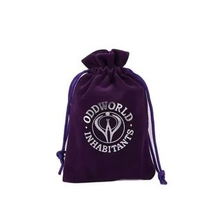 Sac à bijoux personnalisé 8x10cm, pochette à bijoux avec logo, 19 couleurs, sacs anti-poussière en velours doux, emballage cadeau, sac à cordon, sac de rangement - Product Image 1