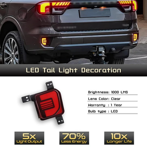 สำหรับฟอร์ด เอเวอเรสต์ ปี <span class=keywords><strong>2022</strong></span>-2025 ไฟสะท้อนแสงกันชนหลังแบบรมดำ/สีแดง 2 ชิ้น  ไฟ LED สำหรับขับขี่+เบรก+ไฟเลี้ยว - Product Image 6