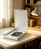 Boîte de rangement pour documents en aluminium à simple couche avec clips papillon, motif logo personnalisé