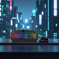 Ensemble clavier et souris de jeu filaire professionnel avec rétroéclairage RGB, clavier multimédia haut de gamme étanche, souris de précision 1600 DPI