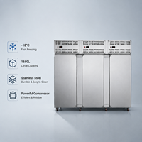 Congélateur rapide commercial à haute efficacité, 1800L, 3 portes, machine de réfrigération mobile pour cuisine