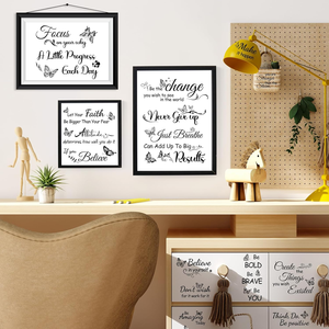 Palabras Inspiradoras para Transferir por Frotamiento, Manualidades, 6 Hojas de Palabras Motivacionales para Transferir por Frotamiento, Calcomanías de Mariposas para Transferir por Frotamiento - Product Image 1