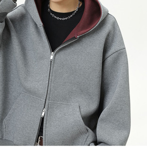 <span class=keywords><strong>Felpa</strong></span> <span class=keywords><strong>con</strong></span> <span class=keywords><strong>Cappuccio</strong></span> da Uomo Resistente <span class=keywords><strong>con</strong></span> Fodera Interna Coordinata, Stile Autunnale, Giacca Sportiva <span class=keywords><strong>con</strong></span> Silhouette Corta e Ampia - Product Image 5