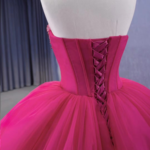 High-End Fuchsia Beading Pearl Sequins Cascading Ruffles Prom Dresses <b>Strapless</b> <b>Corset</b> Sleeveless Prom Formal Dresses Rsm231108 - Product Image 6
