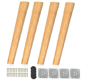 Patas de Muebles Modernas de Madera Maciza Natural, Redondas y Cónicas, para Reparación de Muebles DIY - Product Image 1