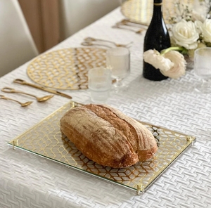 <span class=keywords><strong>Planche</strong></span> <span class=keywords><strong>à</strong></span> challah en acrylique transparent sur mesure, design rectangulaire moderne, en <span class=keywords><strong>verre</strong></span> et miroir, découpée au laser, en lucite, pour articles judaïques - Product Image 3