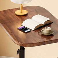 Facile à assembler 360 °   Table de lit rotative réglable en hauteur (45-80 cm), table d'appoint mobile pour ordinateur portable et café