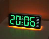 YIDA TIME Grande horloge numérique LED avec veilleuse, date, réveil multifonctionnel numérique de table avec calendrier, semaine et fonction snooze