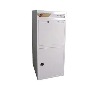 Factory Free Standing Large Dropbox High Quality Metal Wood Grain Mailbox Keter Parcel Drop Box With Back Door