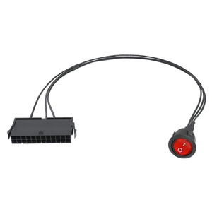 Probador de arranque de fuente de alimentación de PC ATX PSU de 24 Pines, línea de conexión de cable de puente de arranque con interruptor de encendido/apagado con luz indicadora - Product Image 1