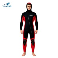 Combinaison de plongée intégrale personnalisée en néoprène 3mm 5mm 7mm avec fermeture éclair frontale, imperméable, coupe-vent, chaude, en nylon, avec capuche, pour homme, printemps, taille XL