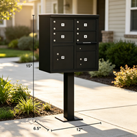 12 pouces W x 6. 5 pouces Boîtier de distribution USPS Access Cluster de type porte, taille H x 15 po, noir
