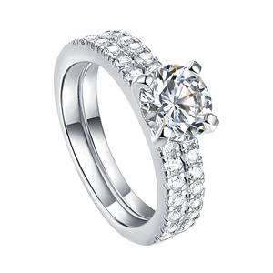 2 pezzi di lusso argento <span class=keywords><strong>Wonder</strong></span> Woman Set anello nuovo argento Sterling zircone esagonale per anniversario festa di matrimonio - Product Image 5