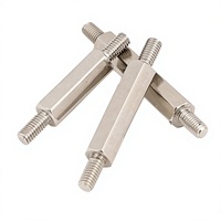 In-stock Carbon Steel Double-ended Hex Studs Nickel-plated M3/M4 Hex Threaded Rods Connecting Rods Support Spacers