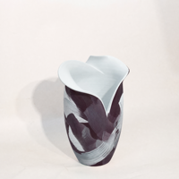 Vase à fleurs en céramique multicolore abstrait moderne, fait main, surface texturée, centre de table, décoration intérieure