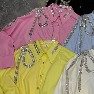 <span class=keywords><strong>Camicia</strong></span> GX-2026 Nuovo Stile <span class=keywords><strong>con</strong></span> Perline Ricamate e <span class=keywords><strong>Paillettes</strong></span>, <span class=keywords><strong>Camicia</strong></span> di Alta Gamma dal Look Sofisticato - Product Image 2