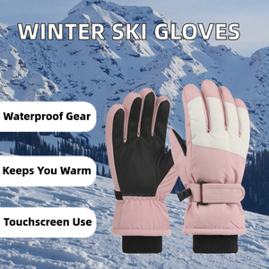 Gants de ski unisexes PISTESIGN imperméables et thermiques pour l'extérieur, compatibles écran tactile, chauds, personnalisables, avec fermeture auto-agrippante Oxford - Product Image 2