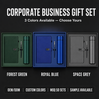Cadeaux d'affaires promotionnels, carnet de notes de luxe, stylo et bouteille en acier inoxydable pour ensemble cadeau d'entreprise