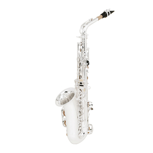 Saxophone alto professionnel SLADE Brand Factory, argenté, plaqué argent, instrument à vent en laiton, clés en argent Eb - Product Image 4