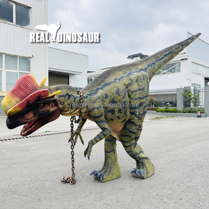 Costume de dinosaure Dilophosaurus grandeur nature pour adulte, tenue portative avec jambes cachées - Product Image 3
