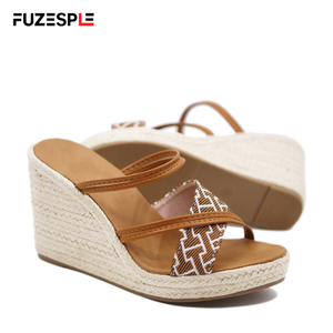 <span class=keywords><strong>Espadrilles</strong></span> décontractées à talon ultra-haut pour femmes, grande taille, style pêcheur, semelle en chanvre, pour l'été - Product Image 3
