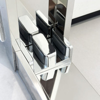 Miroir de salle de bain coulissant sur mesure, cadre en acier inoxydable 304, cabines de douche en verre pour hôtel avec verre de 8 mm et design moderne