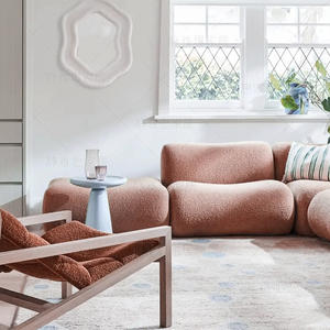 Sofá Italiano Minimalista en Forma de S, Sofá Curvo en Forma de L con Relleno de Espuma para Sala de Estar, Recepción - Product Image 3