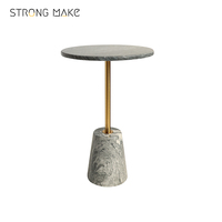 Nouveau nordique naturel marbre Base haut métal pôle moderne café Table d'appoint maison meubles chambre lit côté boisson Tables basses