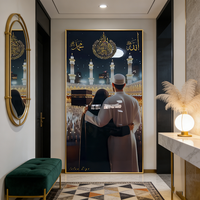 Peinture LED en porcelaine de cristal imprimée HD, décorative, paysage islamique, couple, pour la maison et le bureau, vente en gros