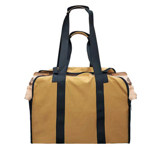 Firewood Storage <b>Bag</b> <b>Foldable</b> Rectangle Khaki Brown Military Green Outdoor Trip Use Compression Type Tote <b>Bag</b> - Product Image 2
