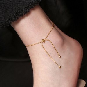 Tobillera de Cadena de Serpiente Ajustable de Acero Inoxidable con Revestimiento PVD para Mujer |   Impermeable, Hipoalergénico y Resistente a la Decoloración - Product Image 1