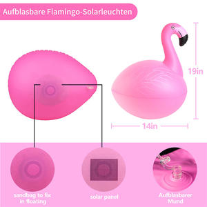 VENTE FLASH Flotteurs de piscine gonflables en forme de flamant rose avec lumières, alimentés par énergie solaire, tubes de natation en forme de flamant rose, anneaux de natation pour l'été, le lac, la plage et la piscine - Product Image 3