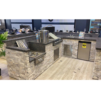 Cuisine extérieure modulaire non assemblée, cuisine extérieure en acier inoxydable