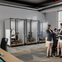 Cabine insonorisée, cabine téléphonique et pod de bureau avec système de ventilation pour immeuble de bureaux - à assembler et mobile