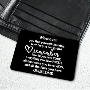 <span class=keywords><strong>Tarjeta</strong></span> de <span class=keywords><strong>Regalo</strong></span> con Palabras Grabadas, Aleación de Aluminio, Inspiradora, Mantente Fuerte, Minimalista, Moderna, 8.5x5.5cm - Product Image 1