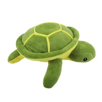 Vente en gros transfrontalière : Grand coussin en peluche tortue de 33 cm, adorable tortue de mer verte en fausse fourrure, jouet en peluche doux avec rembourrage en coton PP