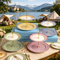Service de vaisselle de luxe vert 2 couches en porcelaine fine émaillée à motif végétal, avec tasses, compatible lave-vaisselle et micro-ondes, idéal pour les fêtes