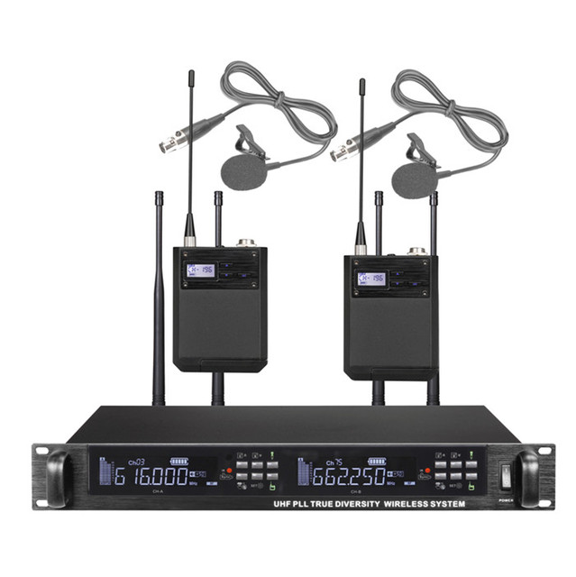 True Diversity P300-L Performance 2 Channel System Lapel Wireless Microphone Dual Uhf