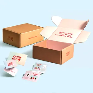 Custom carton cajas personalizada boite personnalised peach slot mailer courier shipment box packaging