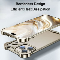 Couvercle métallique en aluminium Laudtec Design mince sans cadre, housse de protection à 4 coins pour iPhone 17 Pro pour 16 Pro Max
