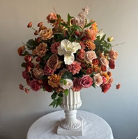 A-1942 Centre de table de mariage luxueux, boule de fleurs artificielles, couleur automne, chemin de fleurs pour allée de mariage, décoration de la maison