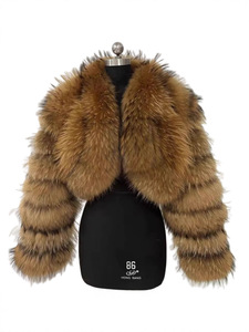 Fourrure Coupe Courte Épissage Col en Fausse Fourrure Manteau en Fourrure de Renard Veste <span class=keywords><strong>Femme</strong></span> - Product Image 4