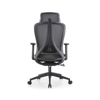Chaise de bureau ergonomique à dossier haut en maille, appui-tête réglable, support lombaire, accoudoirs fixes, pivotante et inclinable, style moderne exécutif