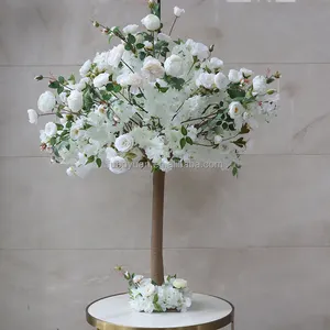 F220 High Quality Wedding Event Table Centerpiece Floral Arrangement Cherry Blossom Tree Faux Silk Flowers Artificial Rose Trees