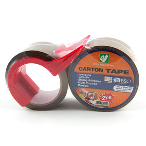 Cinta de Protección para Sellado de Cajas de Cartón BULL BPT-020, Impresa Personalizada, Impermeable, Transparente, Material BOPP Marrón, Adhesivo a Presión - Product Image 4