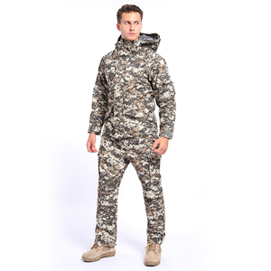Combinaison imperméable coupe-vent d'hiver G8 FG Camo Green Khaki Digital Grey avec veste et pantalon en polaire amovible - Product Image 5